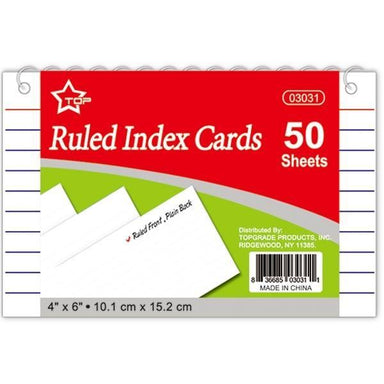 4x6 Tabbed Index Card, Neon, 48 PK