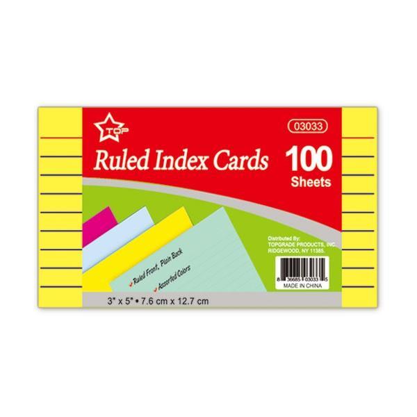 3 x 5 Spiral Bound View Front Ruled Index Cards 2-Tab Div