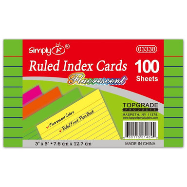 4x6 Tabbed Index Card, Neon, 48 Pk